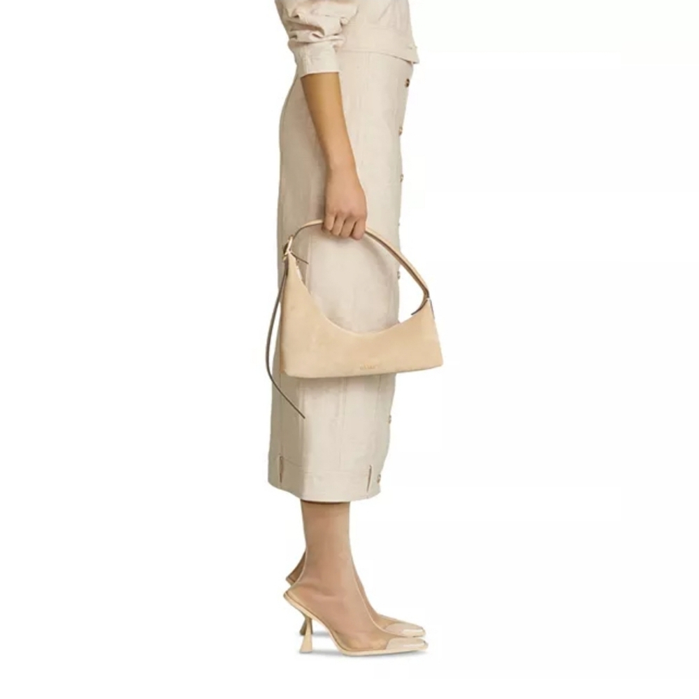 Cult Gaia Beige Linen Blend Lua Midi Skirt Size 4 NWT $495 Quiet Luxury Office - Picture 4 of 14